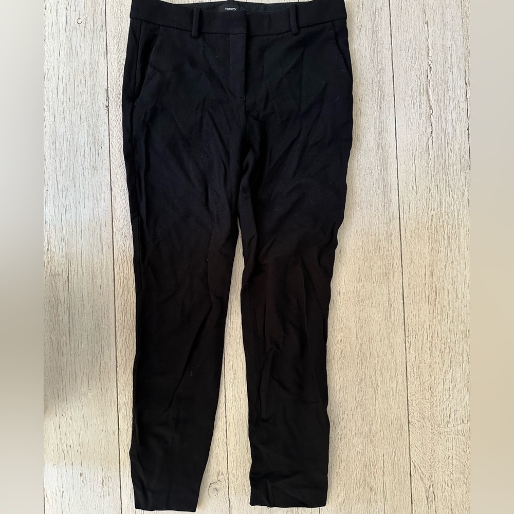 Theory Black Tapered Ankle Trousers – Size 2